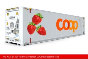 Container 45 ft Reefer COOP Erdbeeren	 weiss - Kiss Schweiz 561124 Spur 1